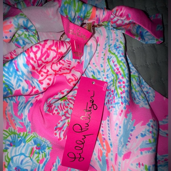 Lilly Pulitzer Julien "Seaing things" Prosecco pink Halter Top. Size Large NWT - Picture 12 of 15